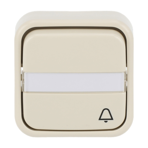 Push switch Symbol "bell" Single push button 1P pole, 1NO white - Busch-Duro 2000SM