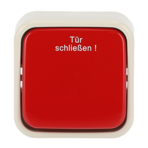 Push switch Tür schließen ! Single push button 1P pole, 1NC white - Busch-Duro 2000SM