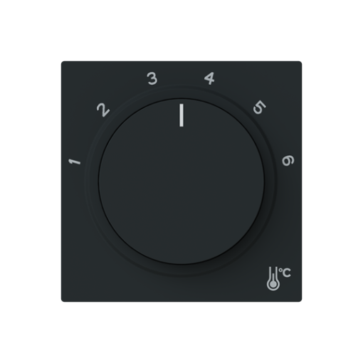 Cover plate None for Thermostat Central cover plate Black - Alba