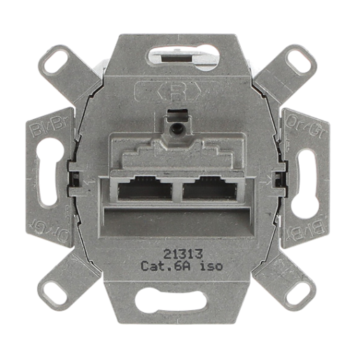 Data connecting insert UAE Cat 6a RJ45 88 Inclined version 2gang grey