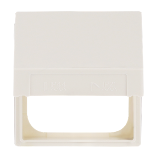 Intermediate Ring with Hinged Lid for cover plates Busch-Balance SI 1-gang with Sealing Ring ivory white - Platform 63