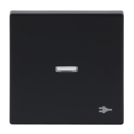 Rocker with legend Symbol "Socket" with Small Transparent Calotte for Switchpush button, Single rocker anthracite - Platform 63