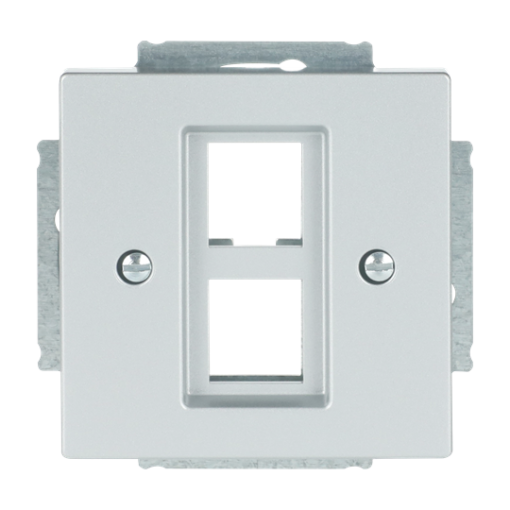 Cover plate Modular Jack 2 gang aluminium silver - Platform 63