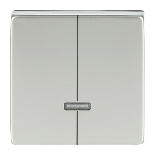 Control Element for Dimmer Two-part button with Neon lamp stainless steel - Pure Stainless Steel