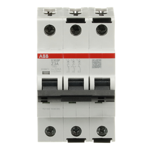 Miniature Circuit Breaker - S300P - 3P - 3 A - Z - 415 V AC 100 kA