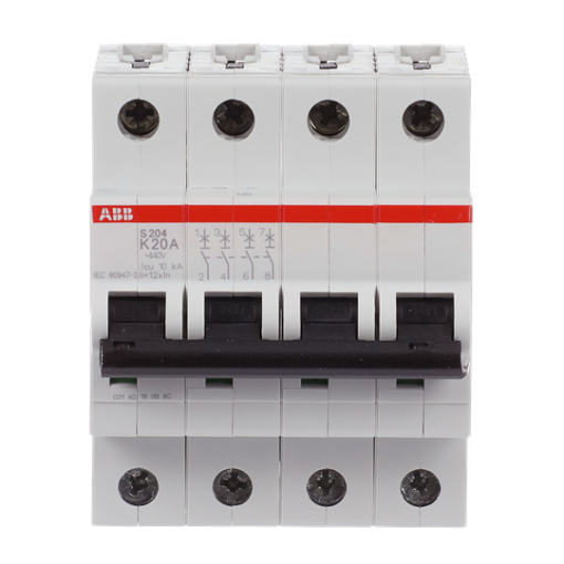 Miniature Circuit Breaker - S200 - 4P - 20 A - K - AC 6 kA