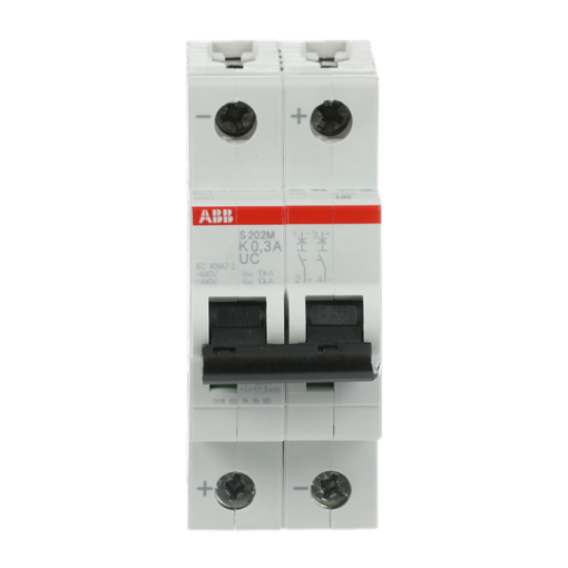 Miniature Circuit Breaker - S200MUC - 2P - 0.3 A - K - AC 10 kA