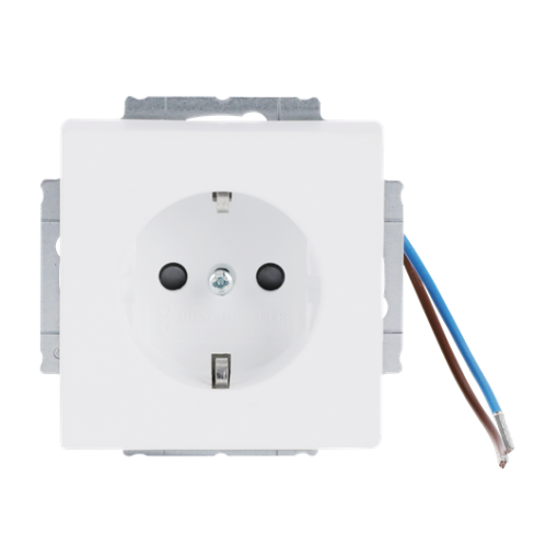 Busch-steplight SCHUKO socket insert Safety Shutter with LED Night light White studio white matt - Platform 63