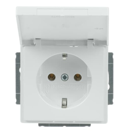 SCHUKO socket insert with Hinged Lid studio white - Platform 63
