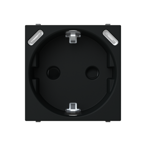 Socket outlet insertcover with USB AC Black - Zenit