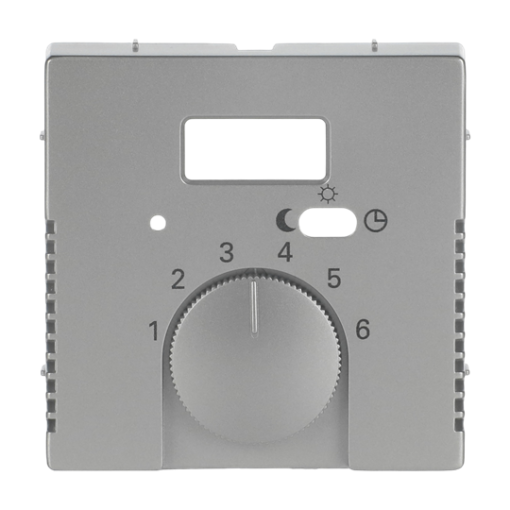 Cover plate with legend Characters 1 ... 6 for Thermostat Turn button stainless steel - Pure Stainless Steel