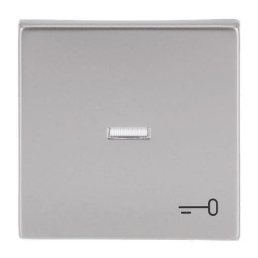 Rocker with legend Symbol "key" with Small Transparent Calotte for Switchpush button, Single rocker stainless steel - Pure Stainless Steel