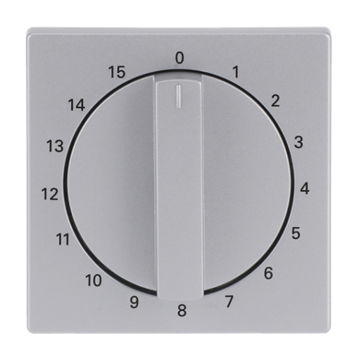 Cover plate with legend 1 ... 15 Min for Time switch, Turn button aluminium silver - Platform 63
