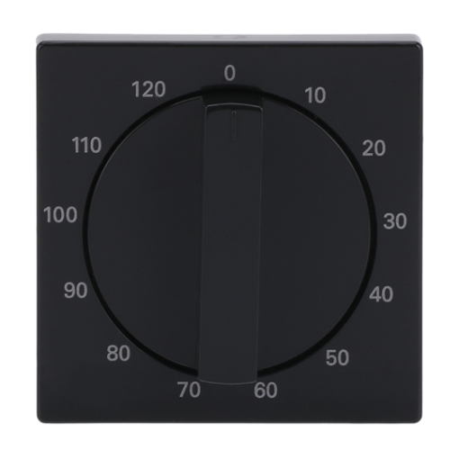 Cover plate with legend 10 ... 120 Min for Time switch, Turn button with handle anthracite - Platform 63