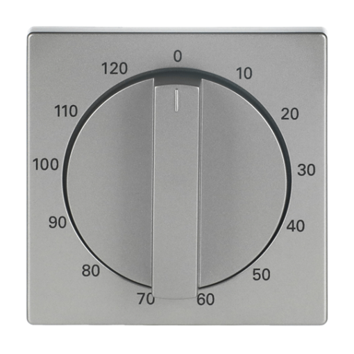 Cover plate with legend 10 ... 120 Min for Time switch, Turn button with handle stainless steel - Pure Stainless Steel