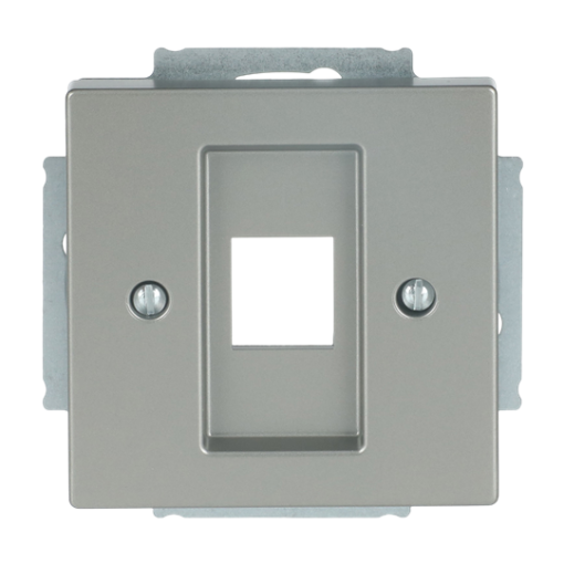 Cover plate Modular Jack 1 gang stainless steel - Pure Stainless Steel