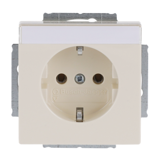 SCHUKO Socket insert with labelling field with label space ivory white - Platform 63