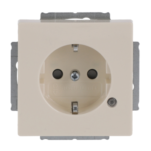 SCHUKO socket insert Safety Shutter with LED Control light Green ivory white - Platform 63