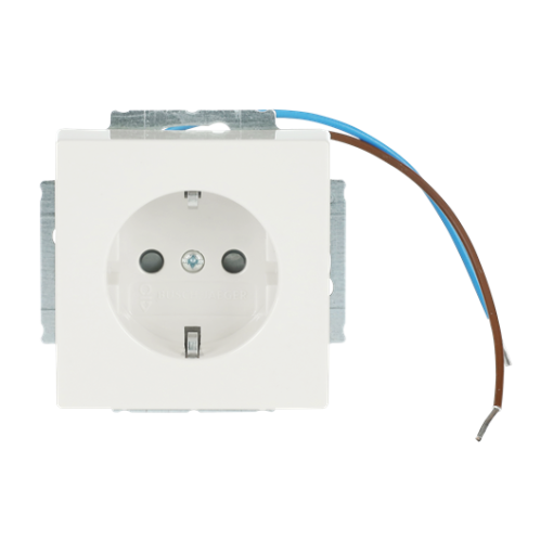 Busch-steplight SCHUKO socket insert Safety Shutter with LED Night light White ivory white - Platform 63