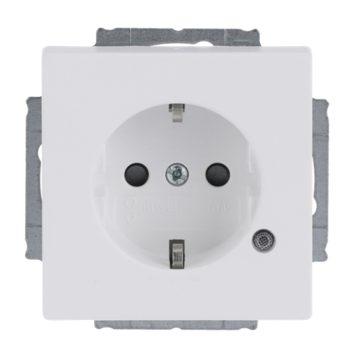 SCHUKO socket insert Safety Shutter with LED Control light Green studio white matt - Platform 63