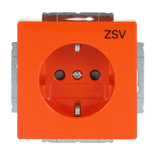 SCHUKO Socket insert with legend ZSV Safety Shutter orange - Platform 63