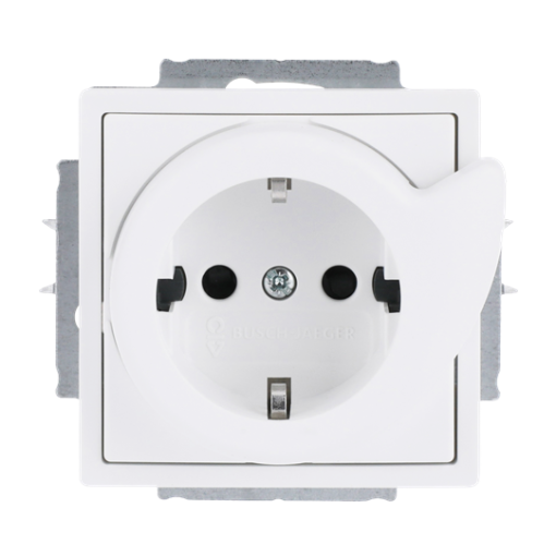 Busch-Service-Socket SCHUKO socket insert Safety Shutter studio white matt - Platform 63