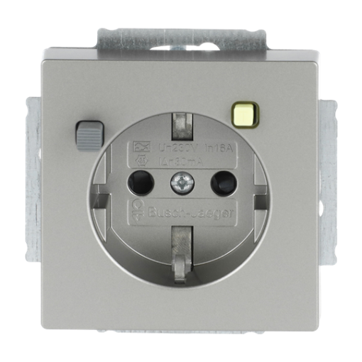 FI-Schukomat SCHUKO socket insert Protective Contact SCHUKO 2PPE 16 A 30 mA stainless steel - Pure Stainless Steel