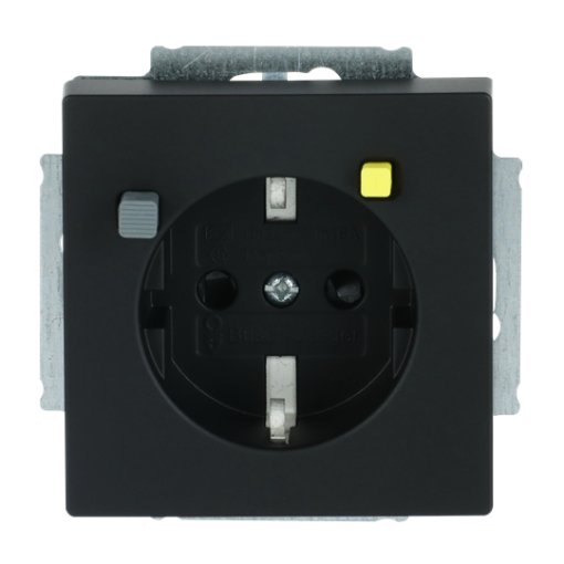 FI-Schukomat SCHUKO socket insert Safety Shutter black matt - Platform 63