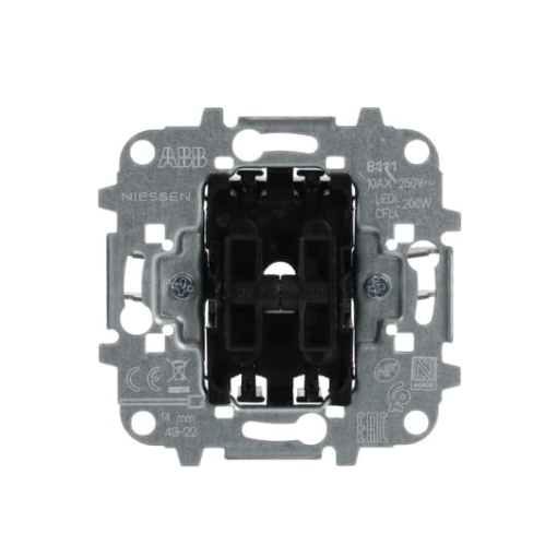 Insert Series switch for 2 rocker, 10 A