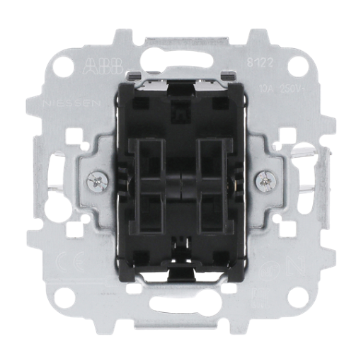 Insert Alternating-alternating switch for 2 rocker, 10 A