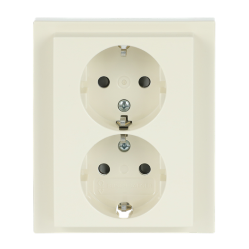 SCHUKO Double socket Safety Shutter ivory white - future linear