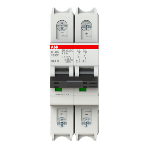 Miniature Circuit Breakers MCBs - SU200DC - 2P - 6 A - K