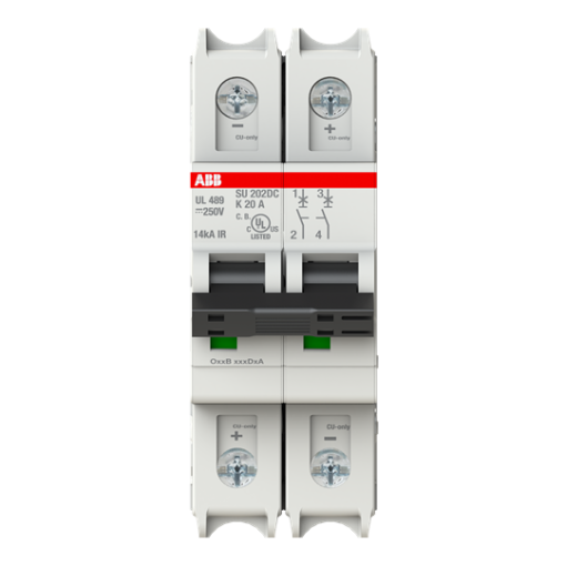 Miniature Circuit Breakers MCBs - SU200DC - 2P - 20 A - K