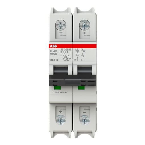 Miniature Circuit Breakers MCBs - SU200DC - 2P - 0.2 A - K