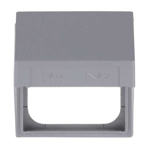 Intermediate Ring with Hinged Lid for cover plates Busch-Balance SI 1-gang with Sealing Ring aluminium silver - Platform 63