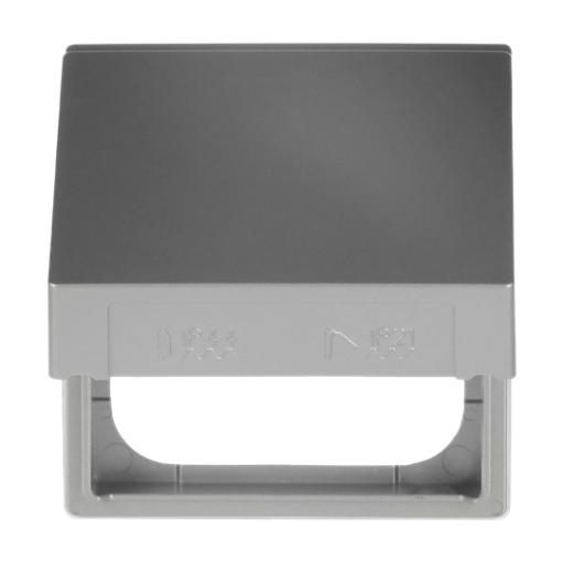 Intermediate Ring with Hinged Lid for cover plates Busch-Balance SI 1-gang with Sealing Ring stainless steel - Pure Stainless Steel