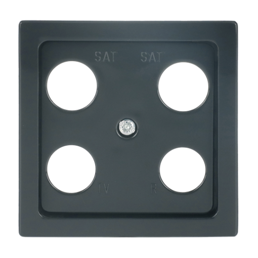 Cover plate TV  Radio  2x SAT 4 gang anthracite - Platform 63