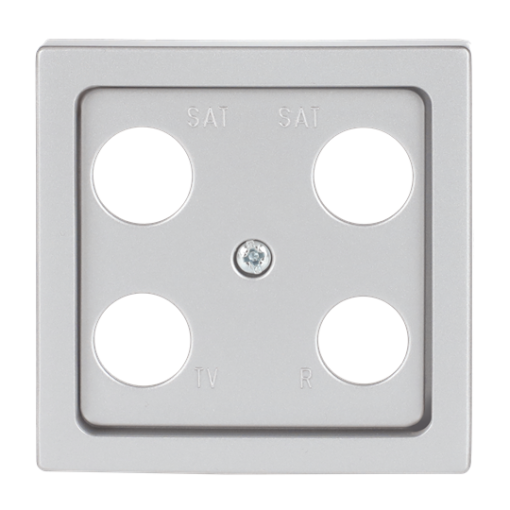 Cover plate TV  Radio  2x SAT 4 gang aluminium silver - Platform 63