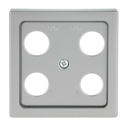 Cover plate TV  Radio  2x SAT 4 gang stainless steel - Pure Stainless Steel