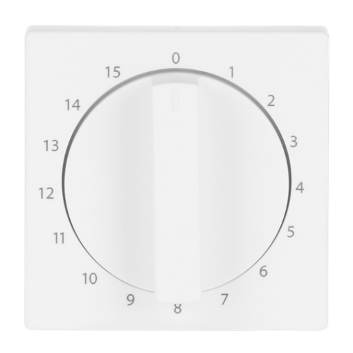 Cover plate with legend 1 ... 15 Min for Time switch, Turn button studio white matt - Platform 63