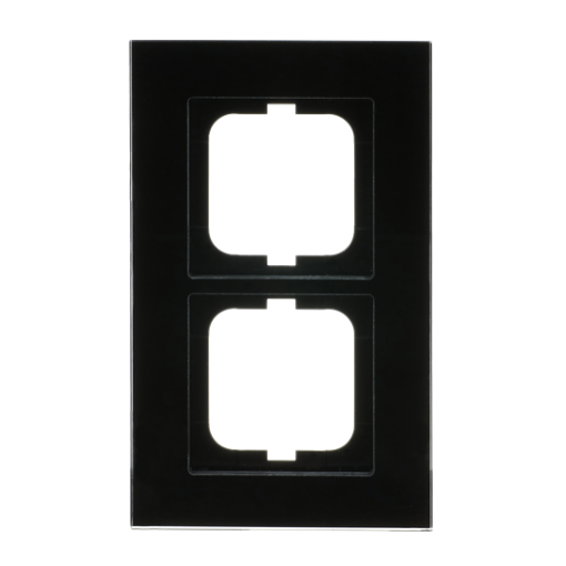 Cover frame 2-gang glass black - carat