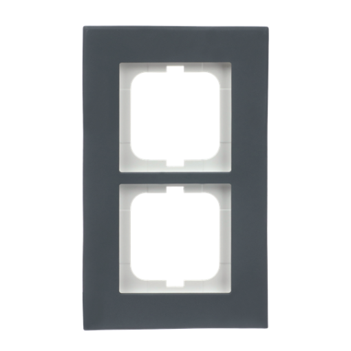 Cover frame 2-gang porcelain anthracite - carat