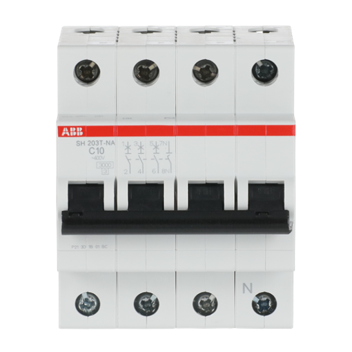 Miniature Circuit Breaker - SH200T - 3PN - 10 A - C - AC 3 kA