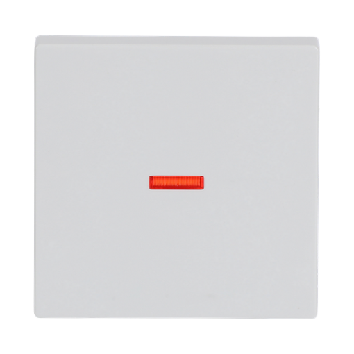 Rocker with Small Red Calotte for Switchpush button, Single rocker studio white - Platform 63