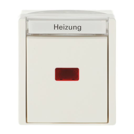 Rocker control switch "Heizung" Rockerbutton, Two-way switch with Neon lamp alpine white - ocean