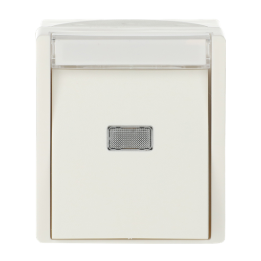 Switch with labelling field Push button, Single push button 1P 1NO alpine white - ocean