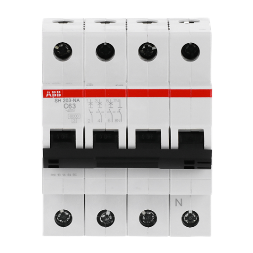Miniature Circuit Breaker - SH200 - 3PN - 63 A - C - AC 6 kA