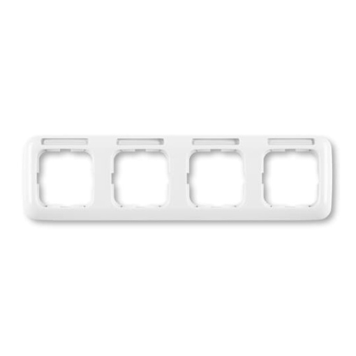 Cover frame with label space 4-gang alpine white - Reflex SI