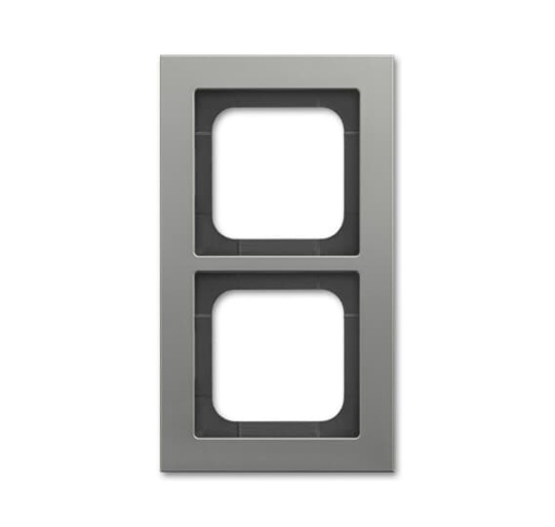 Cover frame 2-gang platinum - Busch-axcent pur