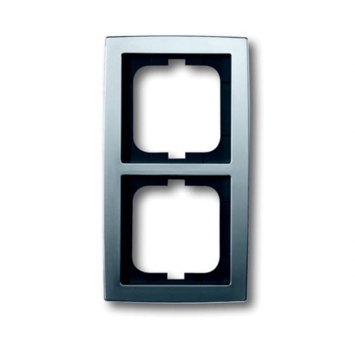 Cover frame 2-gang chrome matt - solo